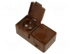 Connector: AC supply | socket | 2P+PE | 250VAC | 16A | brown | wall mount