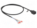 Adapter | RJ45 socket,1pin pin header x8 | 0.5m | PVC | black | 26AWG