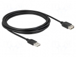 Cable | USB 2.0 | gold-plated | 3m | black | 24AWG,28AWG | 480Mbps