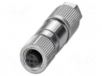 Connector: M12 | plug | PIN: 4 | 48V | straight | IP65 | IDC | Contacts: CuSn