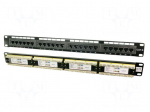 Patch panel | black | RJ45 | Number of ports: 24 | Cat: 6