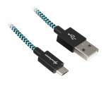 Sharkoon USB 2.0 A-B black / blue 1.0m - Aluminum + Braid