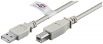 goobay USB 2.0 Type-A to Type-B Printer Cable, Grey, 5 m, UL Certified