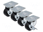Wheel | 4pcs | torsional with lock | for enclosures