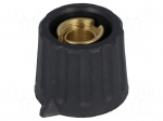 Knob | with pointer | plastic | &Oslash;shaft: 6mm | &Oslash;20x17mm | black