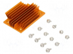 Heatsink: extruded | grilled | BGA | golden | L: 58mm | W: 37mm | H: 11.4mm