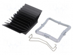 Heatsink: extruded | grilled | BGA | black | L: 32.5mm | W: 32.5mm