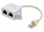 Plug/socket | splitter | Layout: 8p8c | RJ45 socket x2,RJ45 plug