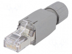 Plug | RJ45 | Variosub | PIN: 8 | Cat: 5e | shielded | gold-plated | 4.5&divide;8mm
