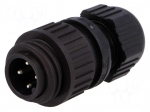 Connector: circular | plug | male | IP67 | CA | PIN: 4(3+1) | 3+PE | 400V