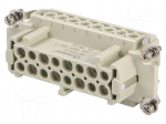 Connector: HDC | contact insert | female | DE | PIN: 16 | 16+PE | 16A | 500V