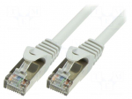 Patch cord | SF/UTP | 5e | stranded | CCA | PVC | grey | 15m | 26AWG