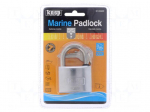 Padlock | Width: 50mm | stainless steel | Kind: marine,shackle | C: 8mm