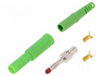 Plug | 4mm banana | 32A | 1kVDC | green | insulated | Overall len: 44.7mm