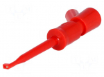 Clip-on probe | hook type | 6A | 60VDC | red | Grip capac: max.2mm | 2mm