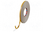 Tape: fixing | W: 9mm | L: 25m | Thk: 1.1mm | double-sided | acrylic | white