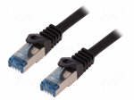 Patch cord | S/FTP | 6a | stranded | Cu | LSZH | black | 2m | 26AWG