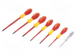 Kit: screwdrivers | Pcs: 7 | The set contains: voltage tester | 1kVAC