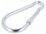 Carabiner | steel | for rope | L: 200mm | zinc | 15mm | with protection