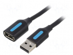 Cable | USB 2.0 | USB A socket,USB A plug | nickel plated | 5m | black