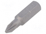 Screwdriver bit | Pozidriv&reg; | PZ1 | 1/4" | Overall len: 25mm