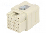 Connector: HDC | contact insert | female | 6.5A | 50V | Han Q | PIN: 21