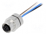 Connector: M12 | socket | PIN: 4 | female | E | IP67 | cables | Thread: PG9