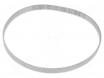 Timing belt | T2.5 | W: 8mm | H: 1.3mm | Lw: 330mm | Tooth height: 0.7mm