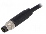 Connector: M8 | male | PIN: 4 | 3A | 30V | IP67 | straight | screw | plug | 1m