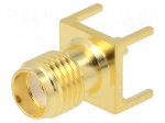 Connector: SMA | socket | female | straight | 50&Omega; | THT | on PCBs | PTFE