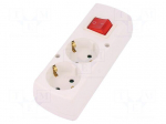 Connector: AC supply | female | splitter | 2P+PE | 250VAC | 16A | white