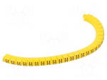 Marker: cable | Marking: H | 2.5&divide;5mm | PVC | yellow | leaded | PA-1 | L: 3mm