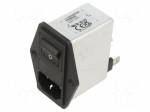 Connector: AC supply | socket | male | power supply | Inom: 6A | Ir: 2uA