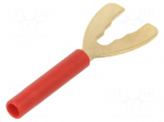 Laboratory connector: fork terminals | plug | 32A | red | &Oslash;max: 8.3mm