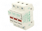 Fuse holder | 10.3x38mm | for DIN rail mounting | 30A | 600V | Poles: 3
