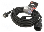 Extension lead | 3x2.5mm2 | 10m | rubber | black | Sockets no: 1 | 16A