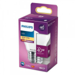 PHILIPS LED stikla 40W P45 E27 Silti balta 2700K matēta spuldze 8718699763473 929001345755