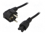 Cable | 3x0.75mm2 | CEE 7/7 (E/F) plug angled,IEC C5 female | PVC