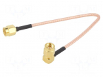 Cable | 0.3m | SMA male,both sides | shielded | transparent | 12" | 50&Omega;