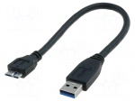 Cable | USB 3.0 | USB A plug,USB B micro plug | nickel plated