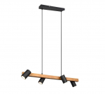 Trio Marley piekarama lampa 4-pc 80 cm GU10 matt black/wood brushed steel 312490432 4017807523720