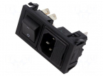 Connector: AC supply | socket | male | 10A | 250VAC | C14 (E) | IEC 60320