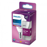 PHILIPS LED 60W P48 E14 Ļoti auksti balta 6500K matēta spuldze 8719514309760 929002979355