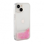 Back panel cover iLike Apple iPhone 15 Silicone Case Water Glitter Pink