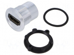 Adapter | HDMI socket,both sides | Body: silver | Thread: M22 | 1&divide;10mm