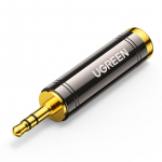 Converter Ugreen  Ugreen adapter 3.5mm audio adapter (male) to 6.35mm mini jack (female) gray (AV168) Grey