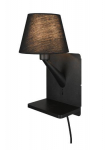 Trio Comfort sienas lampa E14 matt black with charging station  262670132 4017807614763