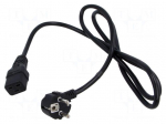 Cable | 3x1.5mm2 | CEE 7/7 (E/F) plug angled,IEC C19 female | PVC