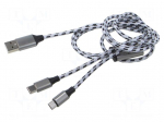 Cable | High Speed,USB 2.0 | nickel plated | 1.2m | white | textile