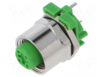 Connector: M12 | 4A | 250V | plug | female | PIN: 4 | IP67 | straight